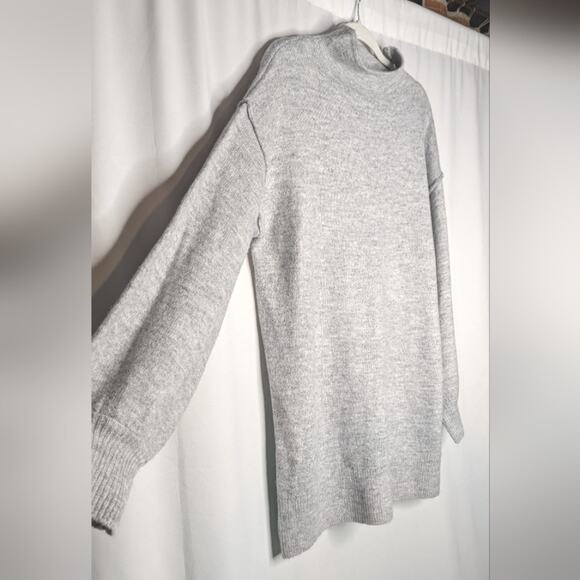 NWT‎ Gap Maternity High Neck Oversized Tunic Sweater Dress Light Heather Grey XL - Picture 3 of 7